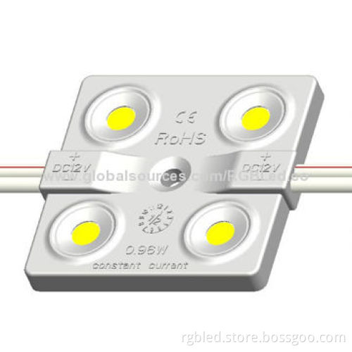 Waterproof SMD 5050 LED Injection Module, Constant Current, 35 x 35mm, 4pcs, 0.96W, IP67, DC 12V